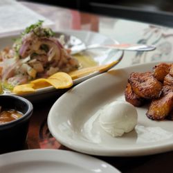 Mi Lindo Perú - Fish ceviche and fried plantains... both quite good!