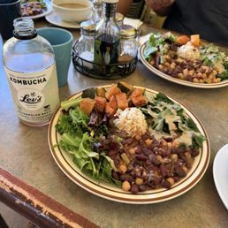 The full fixed dinner menu with collards, squash, yams, rice, salad & more! So good. The full fixed dinner menu with collards, squash, yams, rice, salad & more! So good.