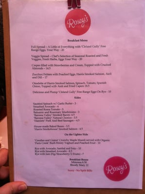 Menu photo 2 Rosey's Cafe Unley, SA Menu photo 2 Rosey's Cafe Unley, SA