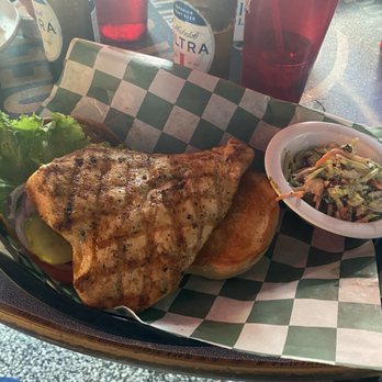Shenanigan's Pub - Blackened chicken sandwich fully dressed with slaw - Pubs Near Me - Louisville, Kentucky Shenanigan's Pub - Blackened chicken sandwich fully dressed with slaw - Pubs Near Me - Louisville, Kentucky