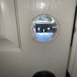 Deadbolt hole w/ bolt