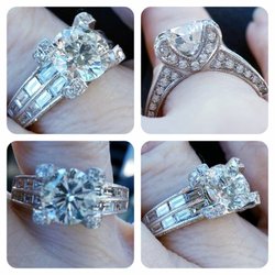 Woodbridge Gold & Pawn - 18ktwg 2.0ct Diamond w/ Baguette & round side accent diamonds.