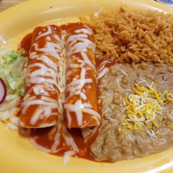 Jalapeño's 2 - Two chicken enchilada combo plate. - Mexican Near Me - Reno, Nevada Jalapeño's 2 - Two chicken enchilada combo plate. - Mexican Near Me - Reno, Nevada