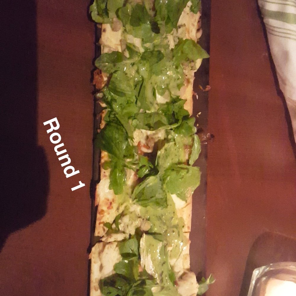 Seasons 52 - Garlic pesto chicken flatbread - New American Near Me - Houston, Texas Seasons 52 - Garlic pesto chicken flatbread - New American Near Me - Houston, Texas