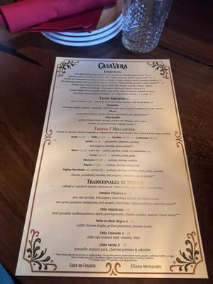 Menu photo 5 Casa Vera Tucson, AZ