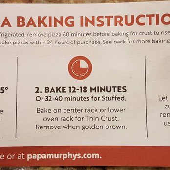 Papa Murphy's - instructions for pizza baking instructions - Pizza Near Me - Camas, Washington Papa Murphy's - instructions for pizza baking instructions - Pizza Near Me - Camas, Washington