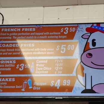 Orange Cow Burgers - Menu board at the Orange Cow Burgers in El Paso, TX - Food Trucks Near Me - El Paso, Texas Orange Cow Burgers - Menu board at the Orange Cow Burgers in El Paso, TX - Food Trucks Near Me - El Paso, Texas