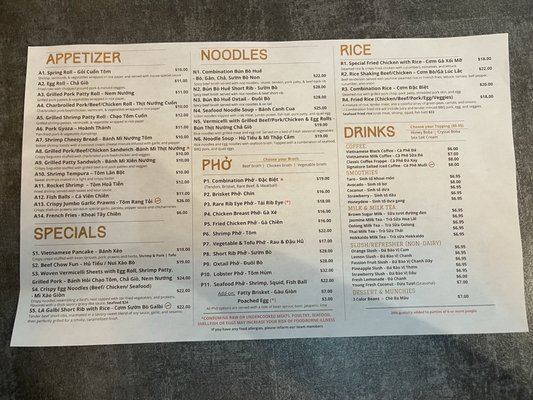 Menu photo 1 Pho & Beyond Las Vegas, NV