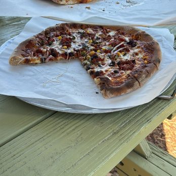 Full Of Life Flatbread - Mushroom and onions pizza - New American Near Me - Los Alamos, California