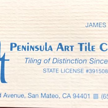 Peninsula Art Tile Co - Business Card - General Contractors Near Me - San Mateo, California Peninsula Art Tile Co - Business Card - General Contractors Near Me - San Mateo, California