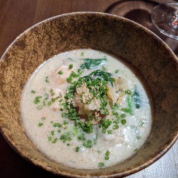 JUA - Soup with foie gras, porcini mushrooms, some fish and others - Korean Near Me - New York, New York