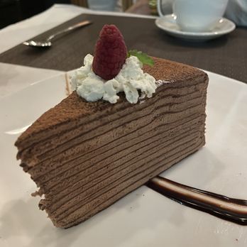 Tomo - Crepe cake full of pillowy chocolate deliciousness. - Japanese Near Me - Atlanta, Georgia Tomo - Crepe cake full of pillowy chocolate deliciousness. - Japanese Near Me - Atlanta, Georgia