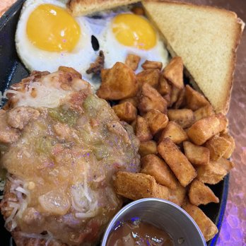 West Saloon & Kitchen  - Green Chili Fried Chicken skillet - American Near Me - Denver, Colorado