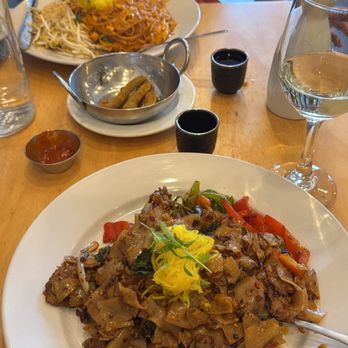 Aloy Modern Thai - D Drunken Noodle and D Pad Thai across the table - Thai Near Me - Denver, Colorado Aloy Modern Thai - D Drunken Noodle and D Pad Thai across the table - Thai Near Me - Denver, Colorado
