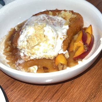 Heirloom Kitchen - Peach cobbler French toast - Burgers Near Me - Stockton, California Heirloom Kitchen - Peach cobbler French toast - Burgers Near Me - Stockton, California
