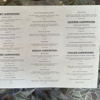 Deli George - Menu pricing and information as of 09/21/2021. - Delis Near Me - Boise, Idaho Deli George - Menu pricing and information as of 09/21/2021. - Delis Near Me - Boise, Idaho