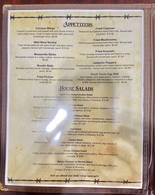Menu photo 1 Mesquite Wood Steakhouse Kenedy, TX Menu photo 1 Mesquite Wood Steakhouse Kenedy, TX