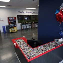 Inside The Lines Sports - Front Desk & Check-in, with our exclusive "baseball card" counter top