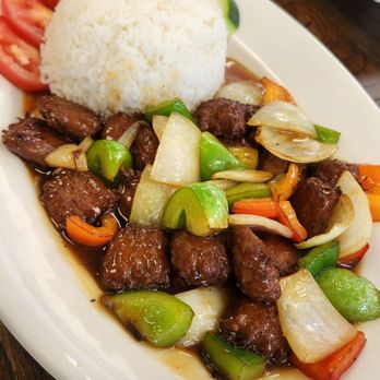 Green Lotus Restaurant - R5. Shaken Beef Rice Plate (IG@hangoutwithamy) - Vietnamese Near Me - San Jose, California