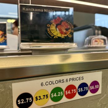 Sushi Station - Prices and description sign on the conveyor. - Conveyor Belt Sushi Near Me - Westfield, Indiana Sushi Station - Prices and description sign on the conveyor. - Conveyor Belt Sushi Near Me - Westfield, Indiana