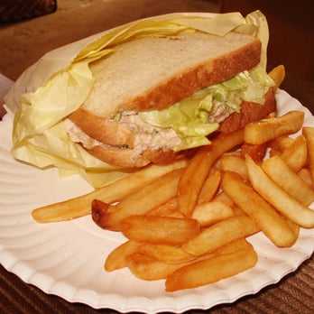 Classics on Crenshaw - Tuna sandwich on toasted bread (comes with pickles, tomatoes and the huge portion of tuna) - Burgers Near Me - Gardena, California Classics on Crenshaw - Tuna sandwich on toasted bread (comes with pickles, tomatoes and the huge portion of tuna) - Burgers Near Me - Gardena, California