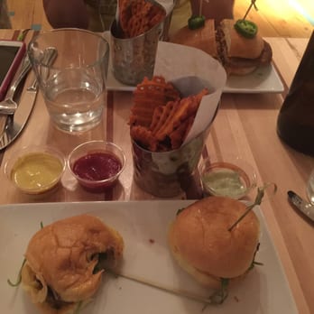 Root Down DIA - Lamb sliders and Turkey burger. Delicious! - New American Near Me - Denver, Colorado Root Down DIA - Lamb sliders and Turkey burger. Delicious! - New American Near Me - Denver, Colorado