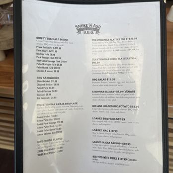 Smoke'N Ash BBQ - Menu - Barbeque Near Me - Arlington, Texas