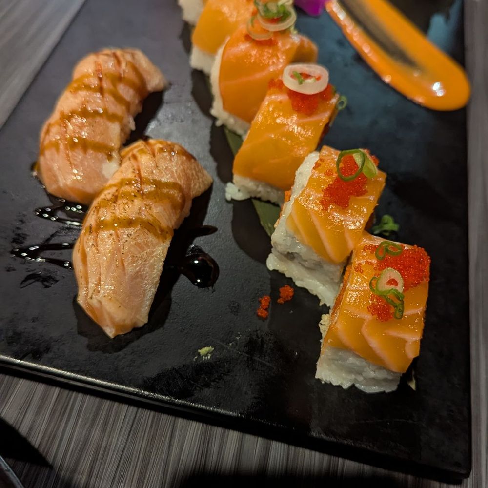 Sushi Toro - Fireball Roll and Fatty Salmon nigiri - Sushi Bars Near Me - Kensington, Maryland Sushi Toro - Fireball Roll and Fatty Salmon nigiri - Sushi Bars Near Me - Kensington, Maryland