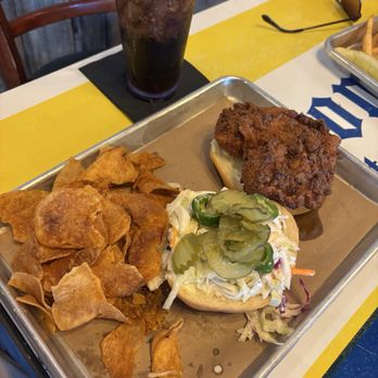 Screaming Goat Yard & Tap - Nashville Hot Chicken Sandwich - Coffee & Tea Near Me - Spring Branch, Texas