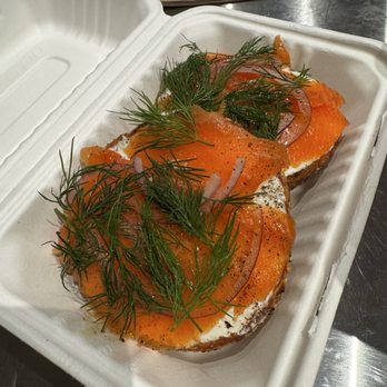 Apollo Bagels - Every bagel with smoked  salmon , cream cheese, red onion and fresh dill - Bagels Near Me - New York, New York
