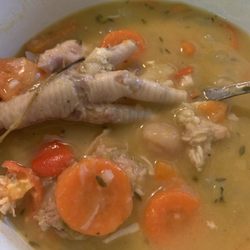 JJ's Restaurant - Jamaican Chicken got soup with chicken and the works. Lots of carrots