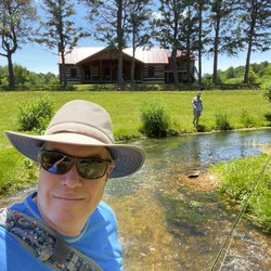 Westover Farms - Tom and I fishing the meadow stream.