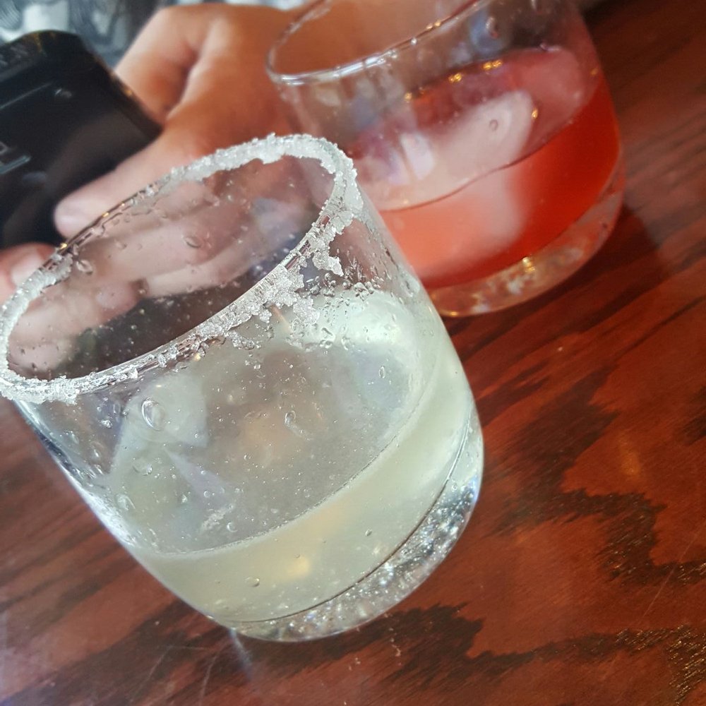 Apple lemon drop and jack rose drinks
