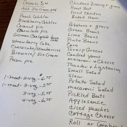 Carol's Home Style Cooking - Menu for this day