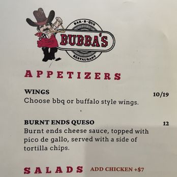 Bubba's Breakfast & BBQ - Appetizer menu - Barbeque Near Me - Jackson, Wyoming Bubba's Breakfast & BBQ - Appetizer menu - Barbeque Near Me - Jackson, Wyoming