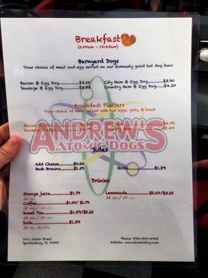 Menu photo 4 Andrew's Atomic Dogs Spartanburg, SC