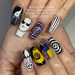 Lucky Nails - Halloween nails design at lucky Nails&spa winter haven fl(863)2910900