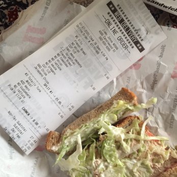 Jimmy John's - As you can see it says No Lettuce, and to cut ALL sandwiches in half but only the tuna was and that was made wrong too! - Sandwiches Near Me - Lakewood, California
