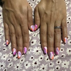 My nails! I did bring a picture in and they matched it beautifully! I got the light purple color on my toes.