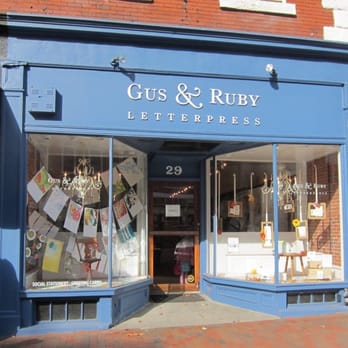 Gus & Ruby Letterpress - The new storefront with the logo above the door - Bridal Near Me - Portsmouth, New Hampshire Gus & Ruby Letterpress - The new storefront with the logo above the door - Bridal Near Me - Portsmouth, New Hampshire