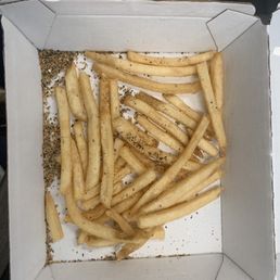 I'm not sure where my fries are but these are not it and they are cold with lemon pepper seasoning that I didn't ask for.