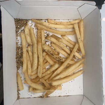Buffalo Wild Wings - I'm not sure where my fries are but these are not it and they are cold with lemon pepper seasoning that I didn't ask for. - Chicken Wings Near Me - Weatherford, Texas
