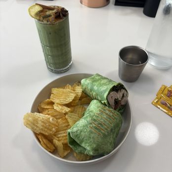 Full Circle Kitchen and Sound - Apple butter matcha latte and a turkey bacon ranch wrap - Breakfast & Brunch Near Me - Covina, California