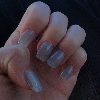 Kim Nails and Lash - translucent grey + subtle cateye + squarish shape - Nail Salons Near Me - San Diego, California Kim Nails and Lash - translucent grey + subtle cateye + squarish shape - Nail Salons Near Me - San Diego, California