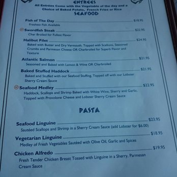The Chart Room - Menu - Seafood Near Me - Bar Harbor, Maine