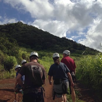 Shaka Zipline - Be prepared for short hikes to the next zipline (lunges may be required for those with shorter legs ;) ) - Ziplining Near Me - Koloa, Hawaii Shaka Zipline - Be prepared for short hikes to the next zipline (lunges may be required for those with shorter legs ;) ) - Ziplining Near Me - Koloa, Hawaii