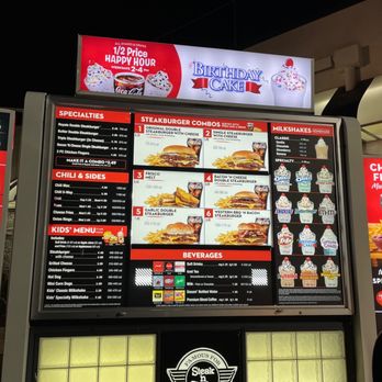 Steak ’n Shake -  a menu for a fast food restaurant - Burgers Near Me - Georgetown, Kentucky