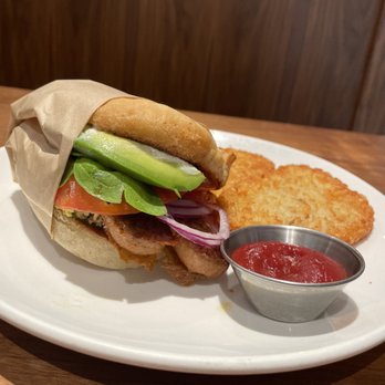 Sibling by Pushkin's - Pesto Breakfast Sandwich (vegan) - New American Near Me - Sacramento, California