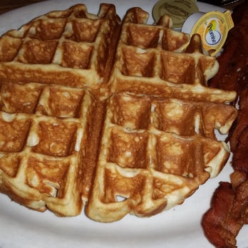 Poor Richard's Cafe - Waffle and bacon. This thing is huge! - Breakfast & Brunch Near Me - Plano, Texas Poor Richard's Cafe - Waffle and bacon. This thing is huge! - Breakfast & Brunch Near Me - Plano, Texas