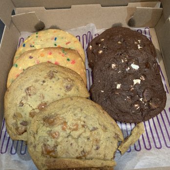 Insomnia Cookies - Salted Carmel, confetti, and I think that was chocolate s'mores - Desserts Near Me - Norfolk, Virginia